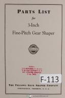 Fellows-Fellows 3 Inch Fine Pitch Gear Shaper Parts Lists Manual Year (1953)-3 Inch-3 Inch Fine Pitch-3\"-01